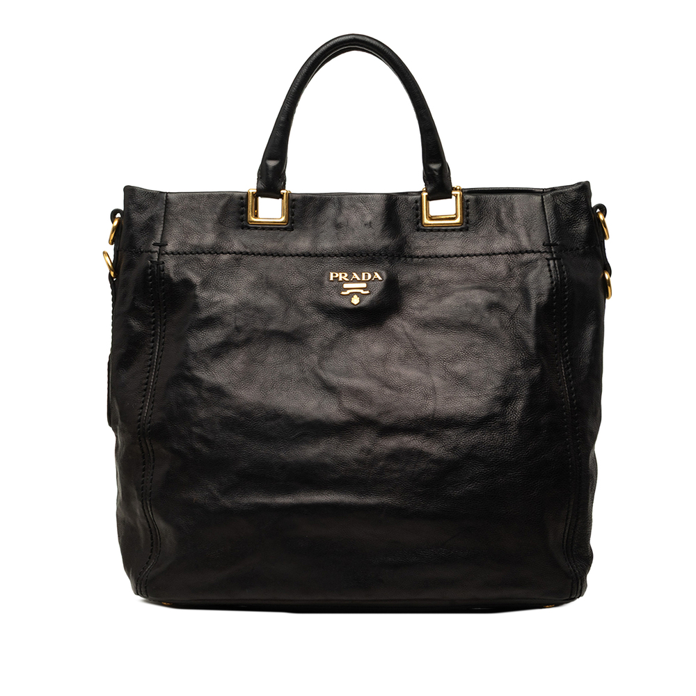 Pre-Loved Prada Glace Calf Open Convertible Tote